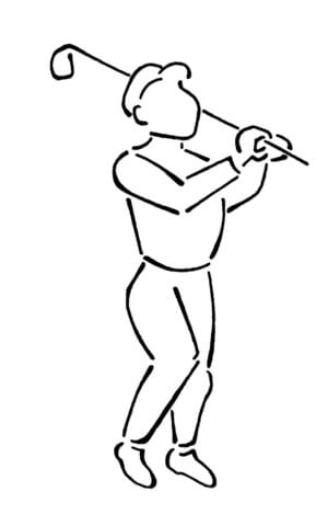 Playing Golf  Coloring Page